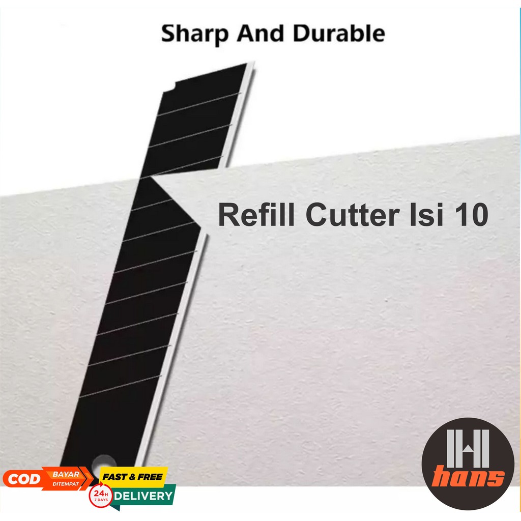 

Mata Pisau Cutter Refill Isi Cuter Besar ukuran L-150 untuk Pisau 500 501 Kater Super Tajam 18mm