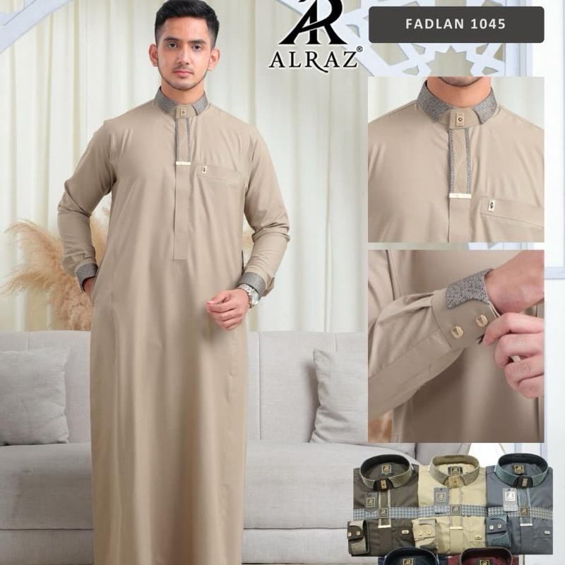 Gamis alraz model fadlan 1045 muslim dewasa jubah alraz premium Panjang Pria
