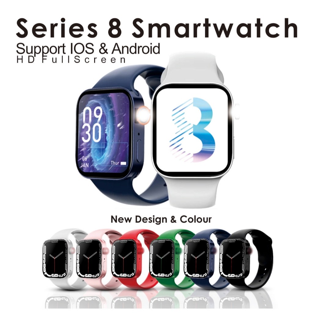 SMART WATCH SERIES 8 I8 PRO MAX ORIGINAL 10 GAME KALKULATOR HD FULLSCREEN