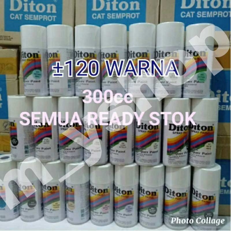 A.Pilok Pilox Cat Semprot Diton 300cc black doff 884 clear 8540 putih 840 biru hitam 839 merah cabe 