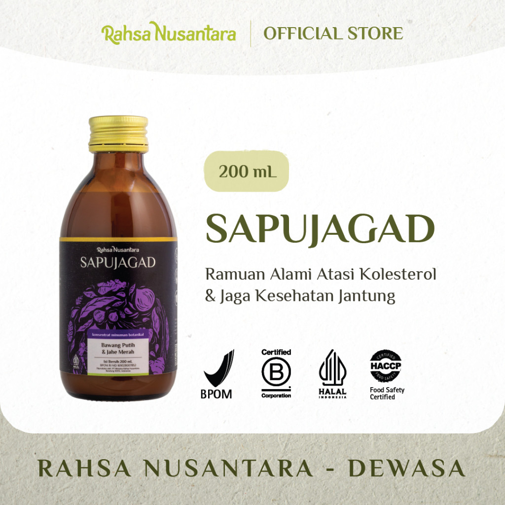 

Sapujagad 200mL | BPOM - Jus Bawang Putih Tunggal Vitamin Herbal Mencegah Kolesterol & Asam Urat | By Rahsa Nusantara