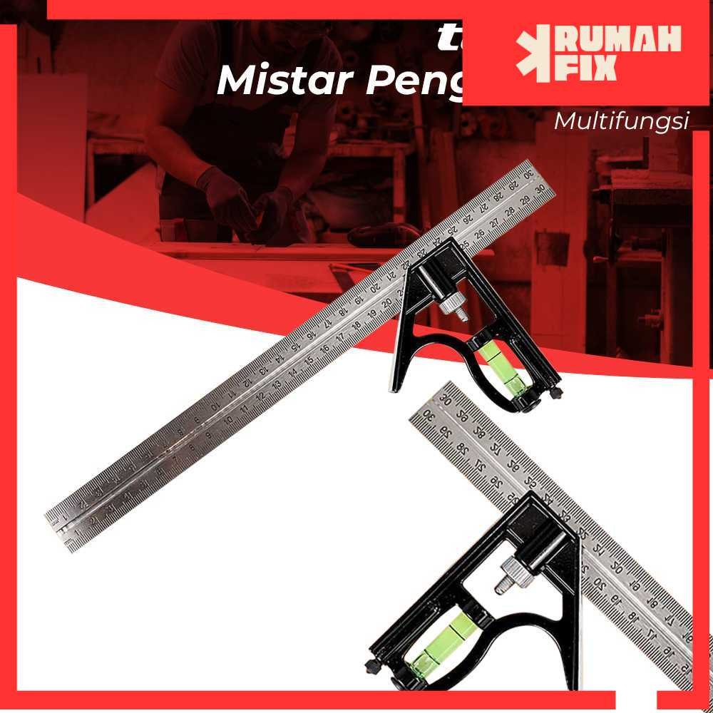 

Penggaris Siku Waterpass Adjustable 305mm Akurat