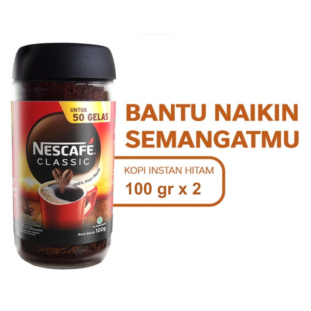 

NESCAFE Classic Kopi Instan Kopi Hitam 2 x 100 gr