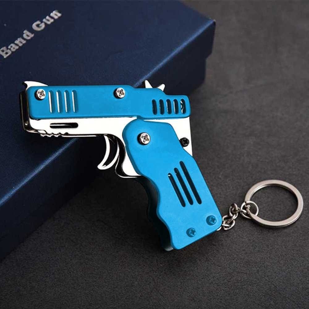 Mainan Pistol Tembak Karet Gelang Gantungan Kunci Foldable Rubber Band Gun Tembakan Karen Mainan Min
