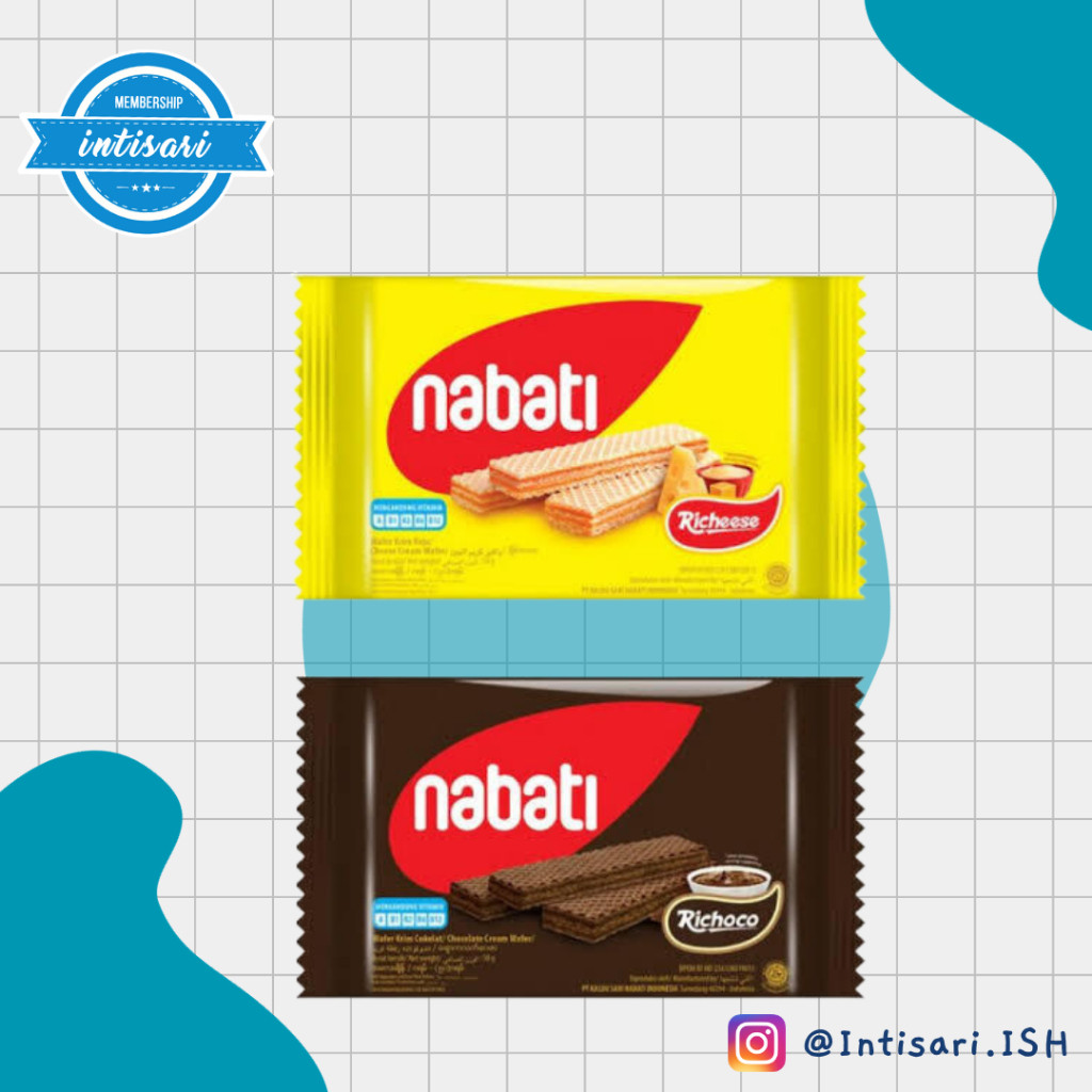 

Nabati Wafer 1 Dus Coklat/Keju/Goguma 37g Isi 60 Pcs Harga Ecer 2000