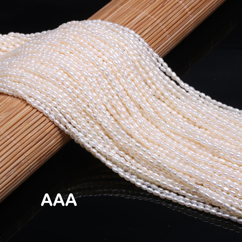 

A AA AAA 2-3mm Rice Natural Freshwater Pearls Loose Spacer Beads for Jewelry Making Supplies DIY Necklace Bracelet Accessories