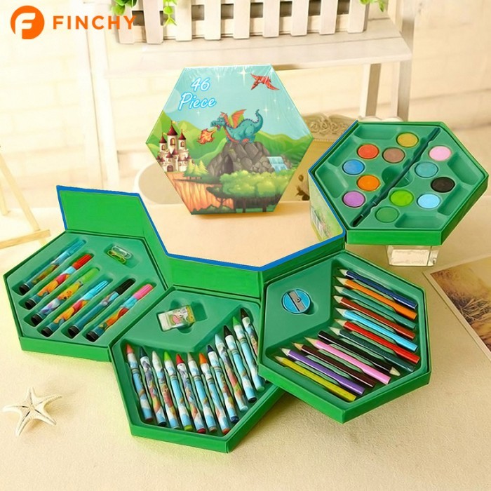 

Mall - aikshop20_store [Peralatan Menggambar] Finchy Crayon Set Susun 4 Pensil Warna isi 46 pcs Alat Gambar Murah - FCBTZ-008