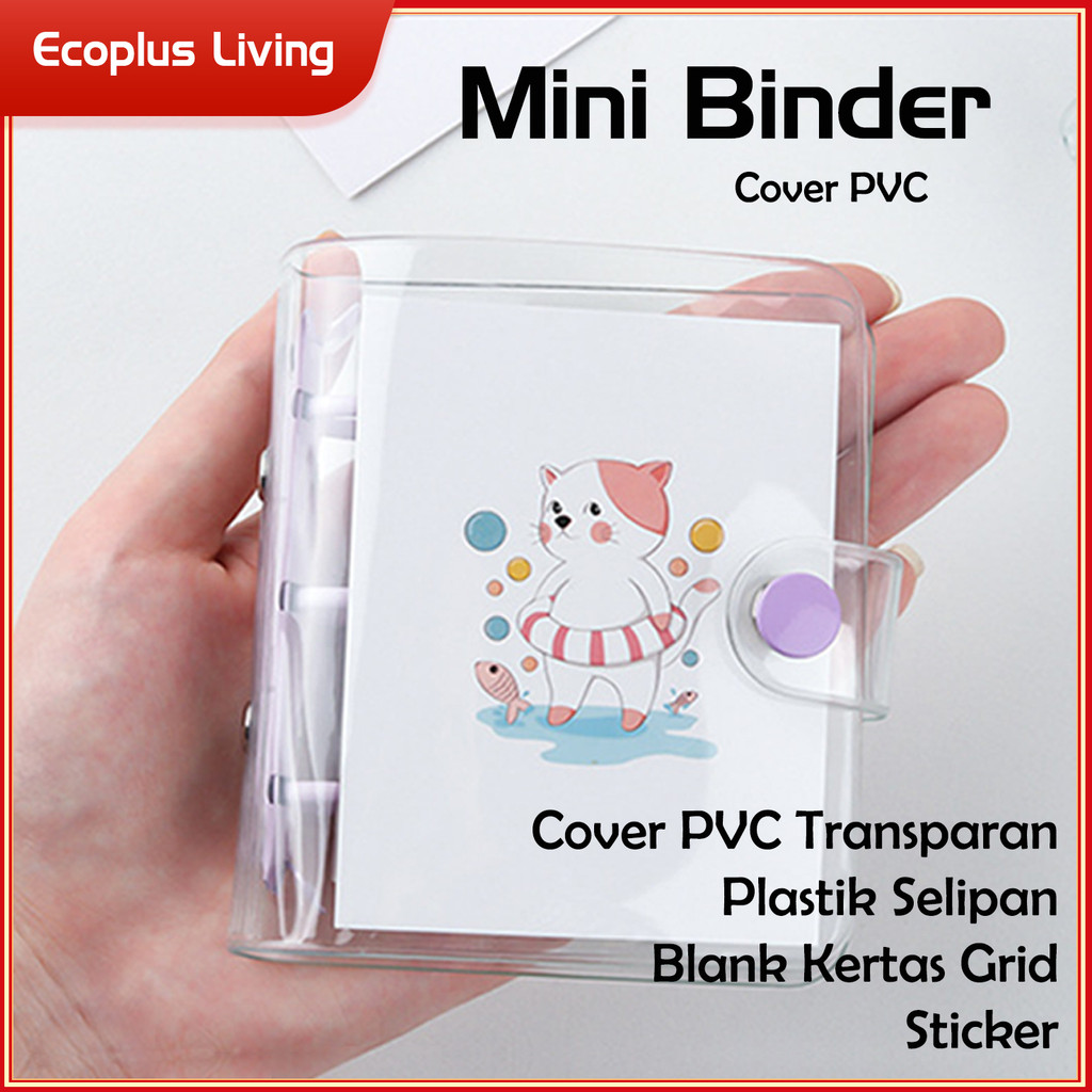 

Mini Binder 3 Ring PVC File Bag Buku Notes Stationery Catatan Sekolah Kantor
