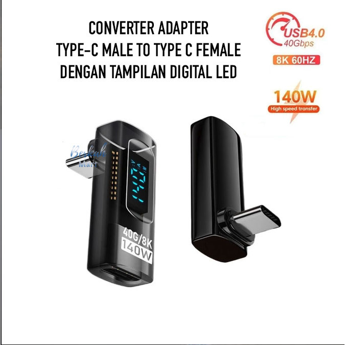 140W Type-C To Tipe-C Converter Fash Charging Transmisi 40Gbps Layar Lebar Proyeksi 8K 60Hz Adapter 
