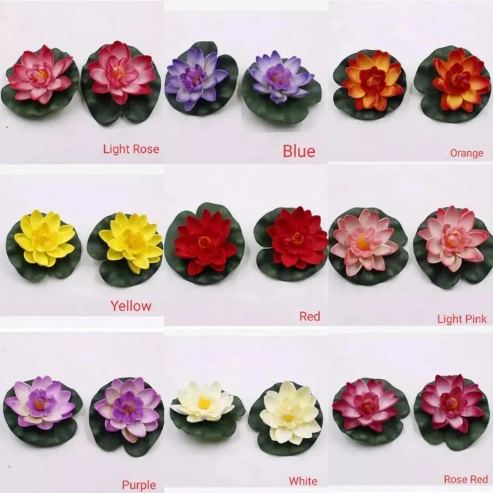 Bunga Daun Teratai Artificial Palsu Mengambang Di Atas Air - light rose