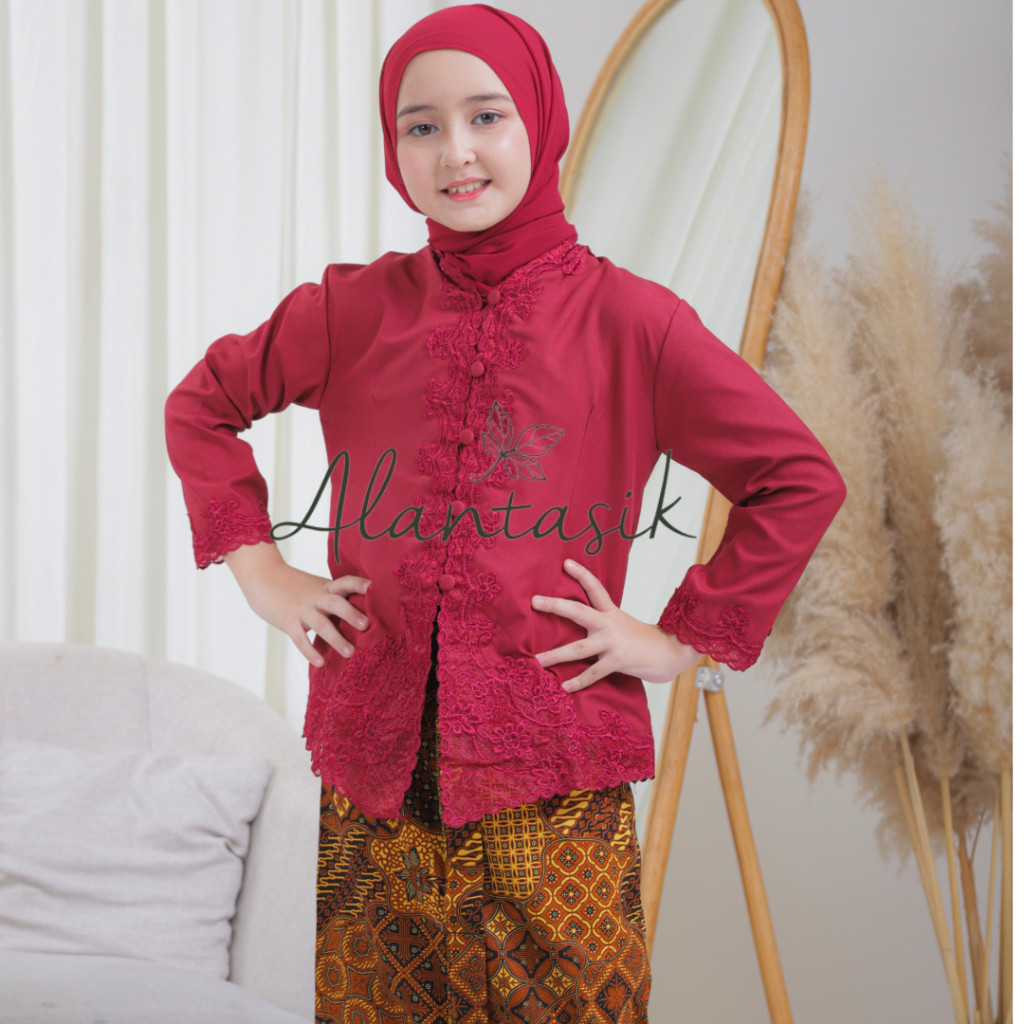 Kebaya Anak TANGGUNG Bordir Kebaya Encim Sekolah Anak TK dan SD / Kebaya Encim Bordir Usia 9-14 tahu