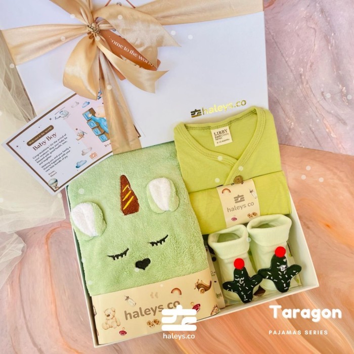 

Best Seller Kado Bayi Laki Perempuan 0-12 bulan Hampers Newborn Boy Girl Gift Box - Green Taragon