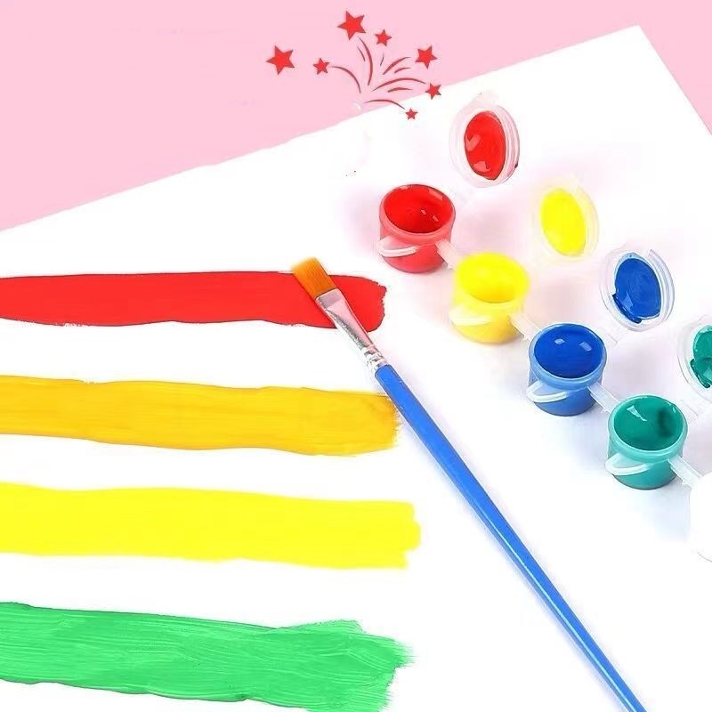 

Set Cat Akrilik/Kotak Kecil Tidak Beracun Anak-anak Cat 6/12 Warna/Tahan Air, Pewarna Lukisan Minyak Tahan Sinar Matahari dan Tidak Pudar Dapat Dicuci/Alat Diy Cat Lukisan Grafiti 3Ml + Dua Pulpen