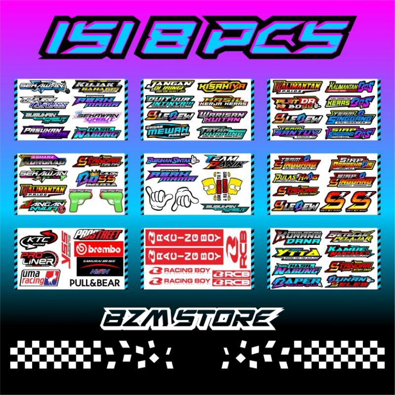 

Promo Stiker Kata Kata Racing Lucu Pack Paket Original Isi 8pcs