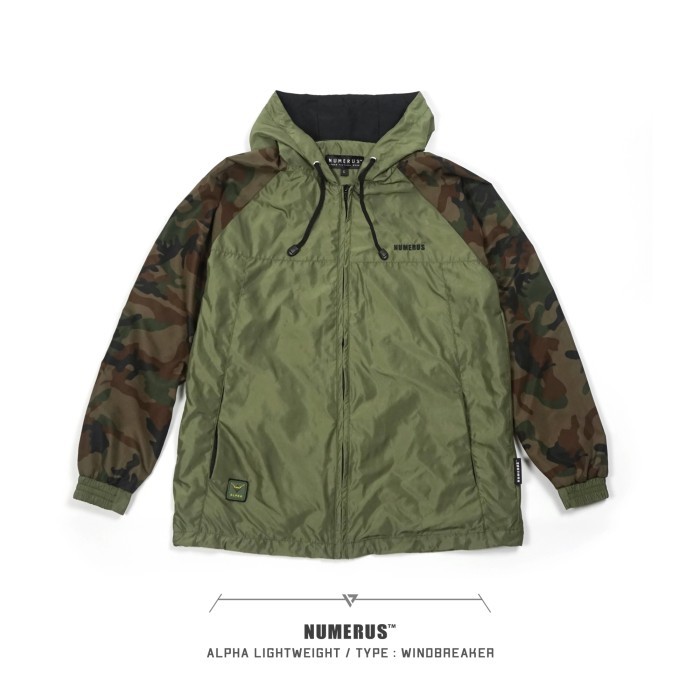 Numerus Alpha camouflage jacket / running / hoodie / army / streetwear - Hijau, XL
