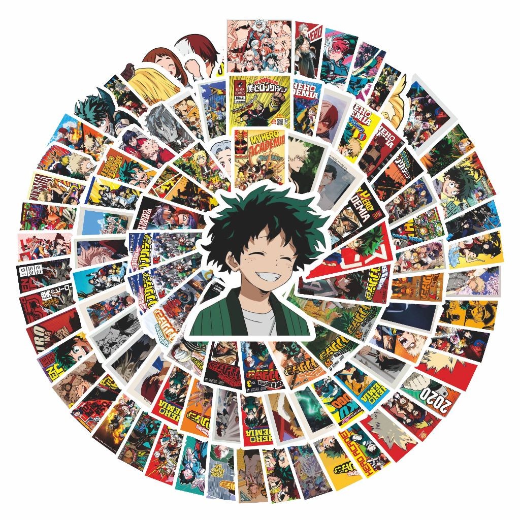

COD 100 Pcs Motif Pack Poster Desain Anime Jepang My Hero Academia Colorfull Anti Air Untuk Dekorasi Notebook Sepeda Skateboard Handphone DIY