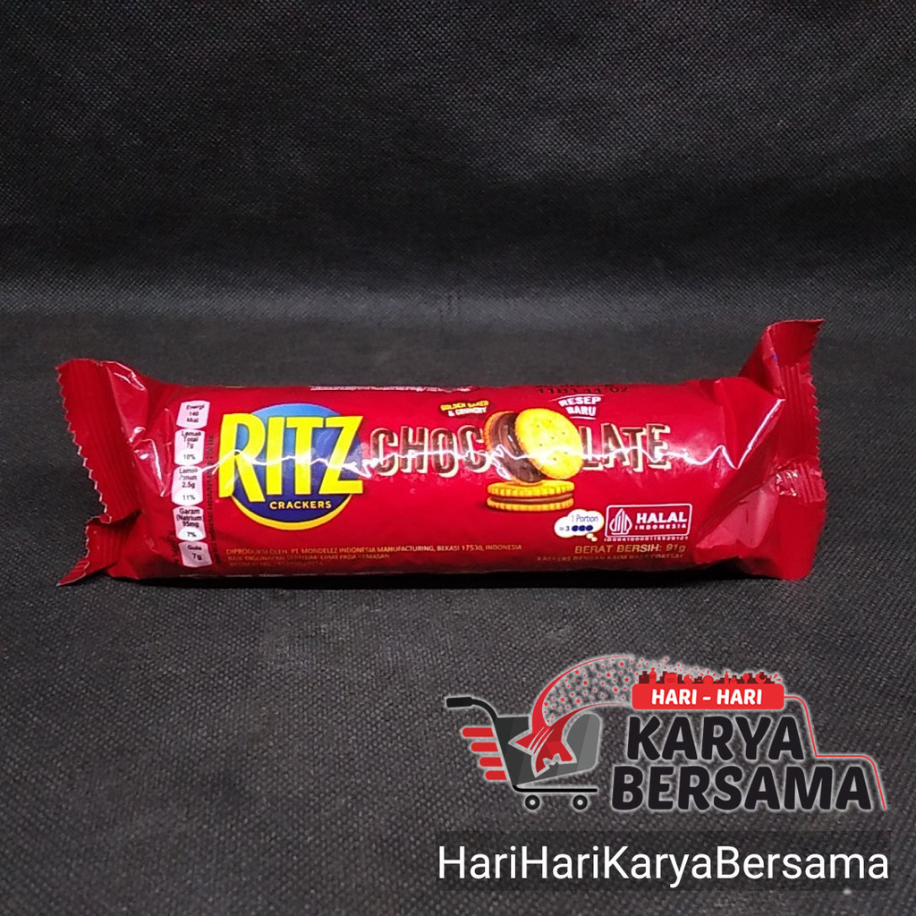 

MAKANAN RINGAN BISKUIT RITZ CRACKERS CREAM CHOCOLATE SWEET & SALTY 91GR