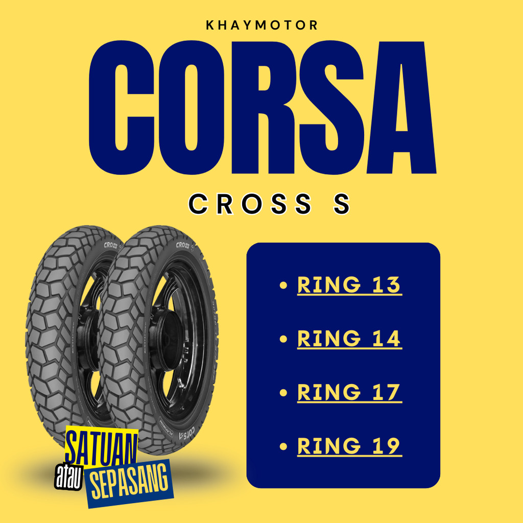 Ban Motor Touring Matic CORSA CROSS S PLATINUM 110/80 Ring 14 Tubeless