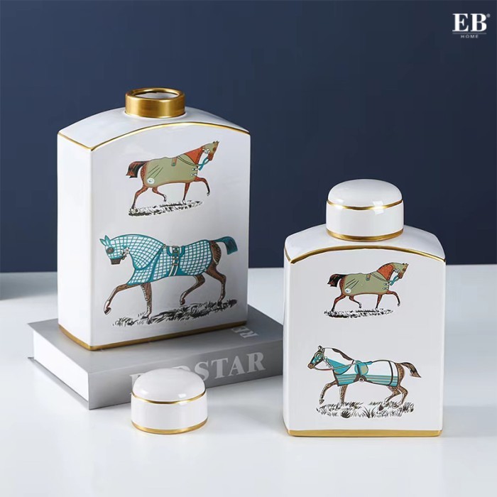 Pajangan Hip Flask Guci Antik Keramik European Style Dekor Meja Konsol