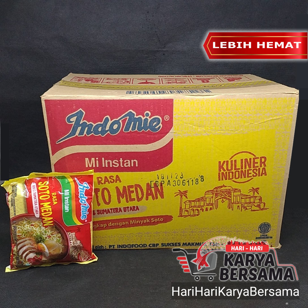 

MIE INSTAN INDOMIE RASA SOTO MEDAN PER KARTON ISI 40 X 70GR