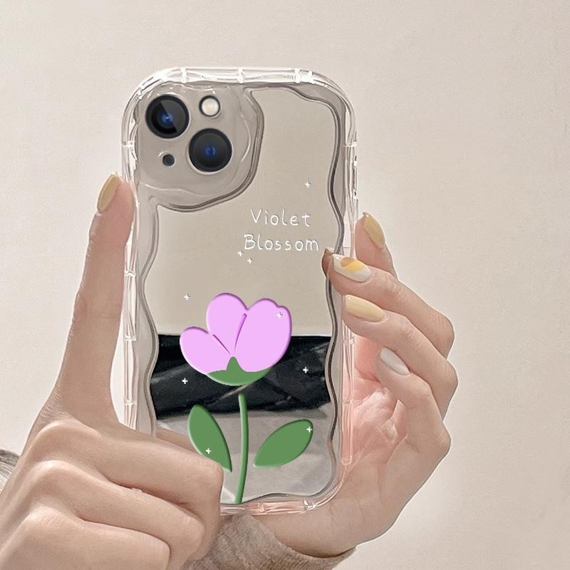 Casing For Oppo A53 2020 A53 5G A53s A54 A54s A55 4G Case Silikon TPU Indah Ungu Tulip Pink Tulip Pe