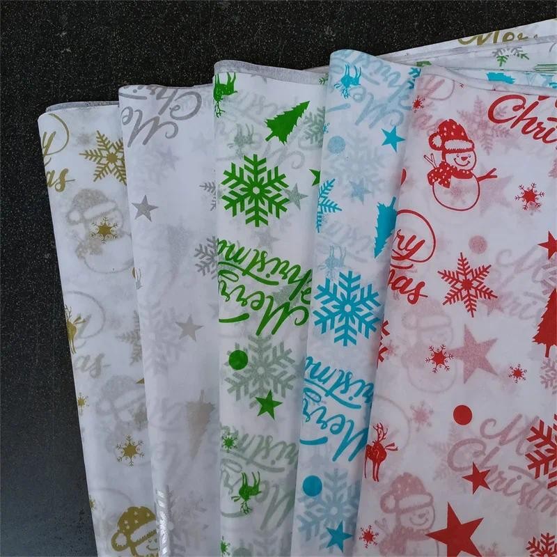 

10 Sheets Christmas Gift Wrapping Paper Flower Bouquet Packing DIY Tissue Paper New Year Wedding Party Decoration Supplies