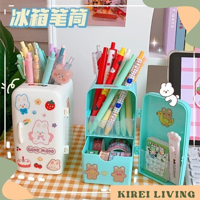 

Kirei- ST9865 [COD] Kotak Penyimpanan Kulkas Aesthetic FREE STICKER Tempat Pensil Organizer Stationery Desktop Pencil Holder Tempat Alat tulis