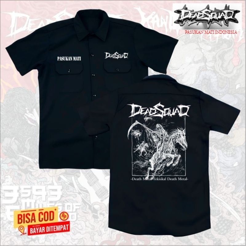 kemeja WORKSHIRT metal band DEADSQUAD terbaru original distro | kemeja pendek band metal DEADSQUAD d