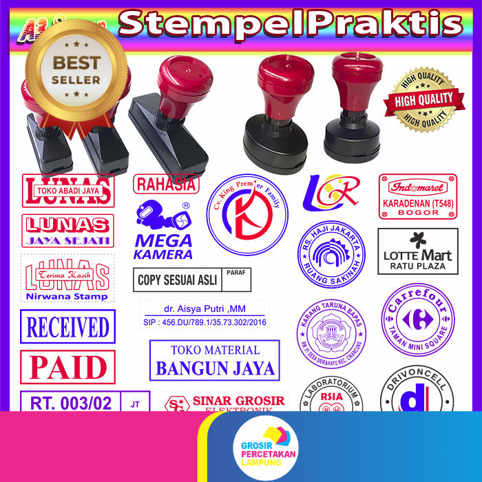 

Promo!!! Stempel Warna Otomatis Custom Multi Ukuran - KECIL, 1 WARNA