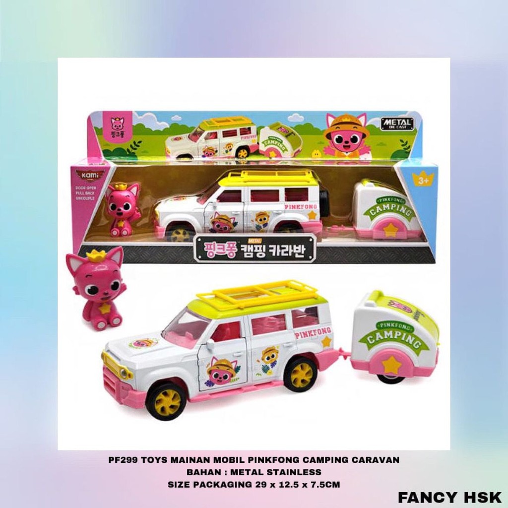 KOREA TOYS MAINAN MOBIL PINKFONG CAMPING CARAVAN PF299