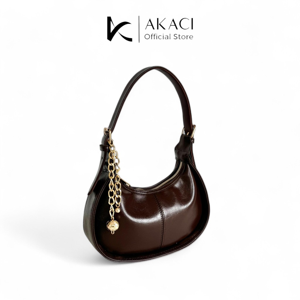 Akaci - Shoulder bag wanita ARUNA 09-8398 Bahan lexus 1 ruang Terbaru Half moon bag murah mewah tas 