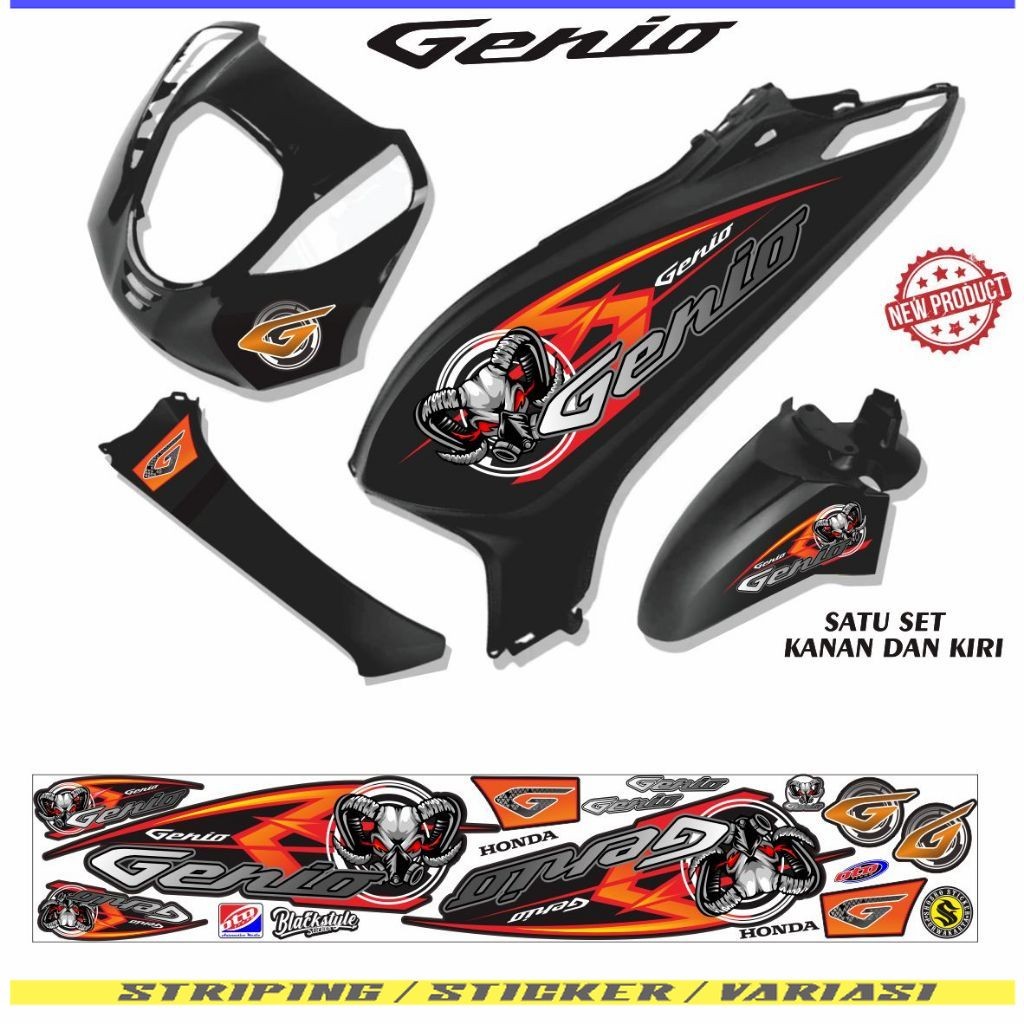 STRIPING MOTOR STIKER GENIO / STRIPING MOTOR HONDA GENIO TERLARIS