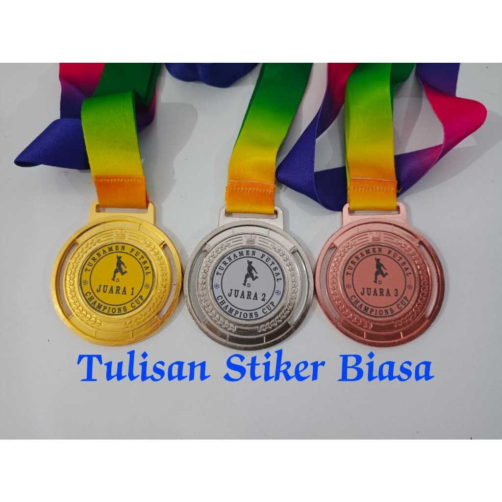 MEDALI LOGAM IMPORT GELAS CHAMPIONS MEDALI BADMINTON BOLA FUTSAL VOLY DLL SATUAN