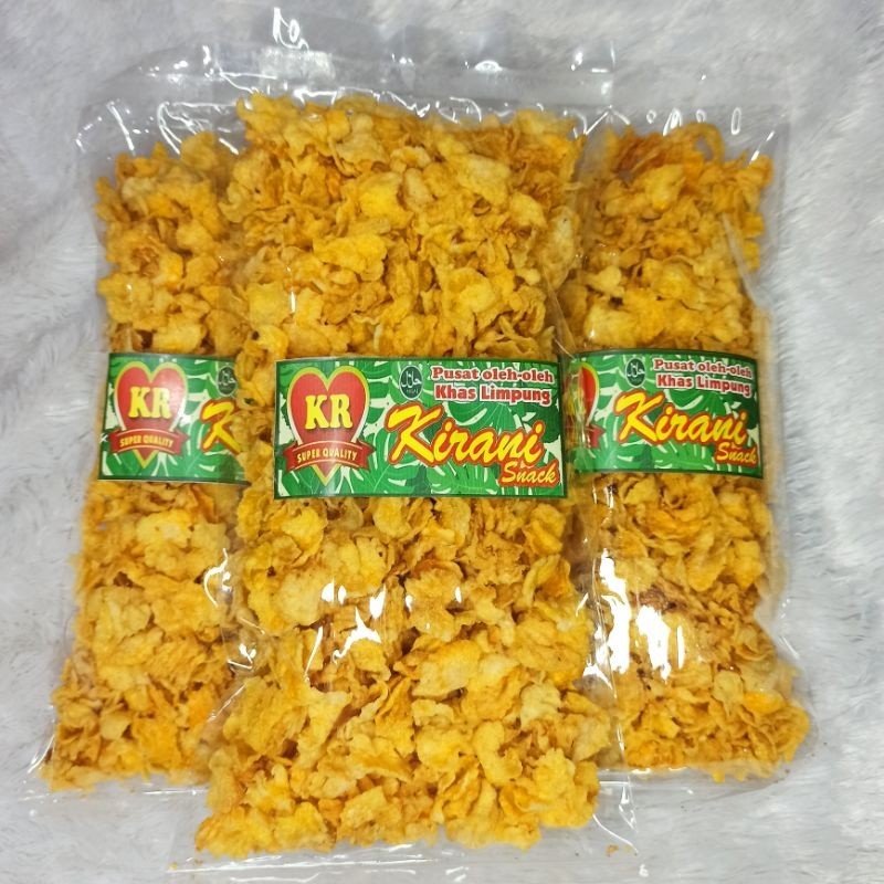 

Keripik Jagung Geprek Gurih Pedas Manis