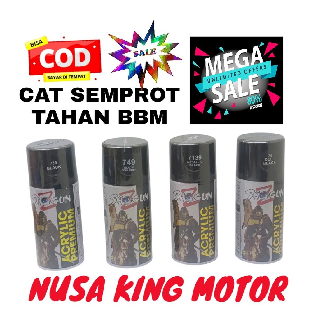 PILOX CAT SEMPROT 300 CC HITAM BLACK DOF HITAM SEMI DOFF HITAM METALIC SHOGUN TAHAN BBM