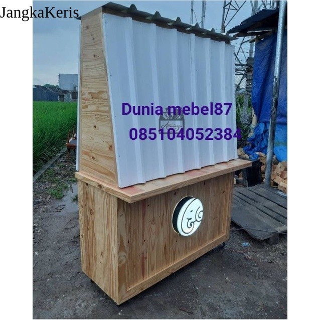 Booth kayu jati murah gerobak jualan booth portabel istimewa laris manis