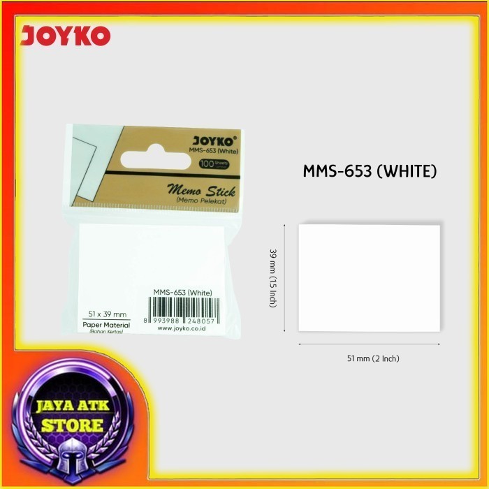 

JOYKO Memo Stick Sticky Note Kertas Memo Memo Tempel MMS-653~657 White Color - MMS-653