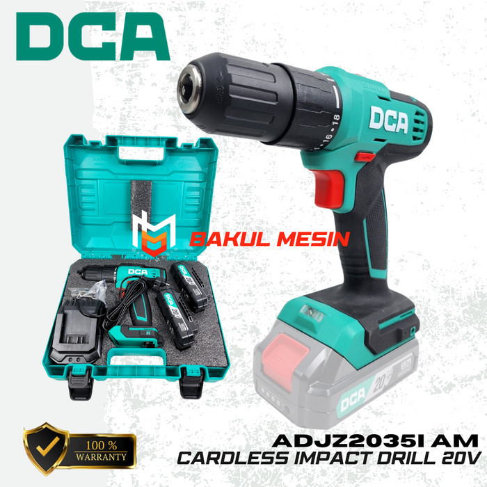 DCA ADJZ2035iAM Cordless Impact Drill 20V Mesin Bor Baterai ADJZ2035i