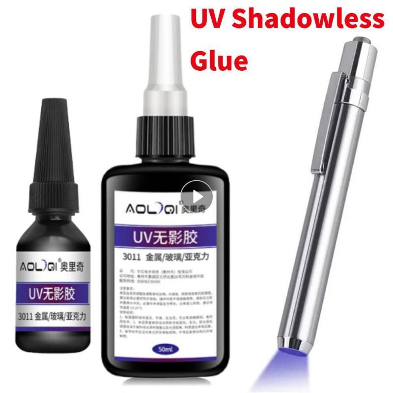 

10/50ML UV Shadowless Glue 3011 Glass Coffee Table Crystal Handicraft Plastic Transparent Soft Adhesive Water Bonding Sealers