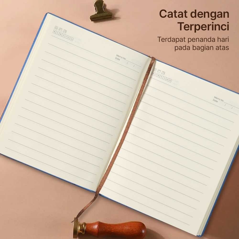 

QNSHP Toddi Buku Jurnal Leather Notebook Diary 68GSM 160 Halaman Grid - TD-34