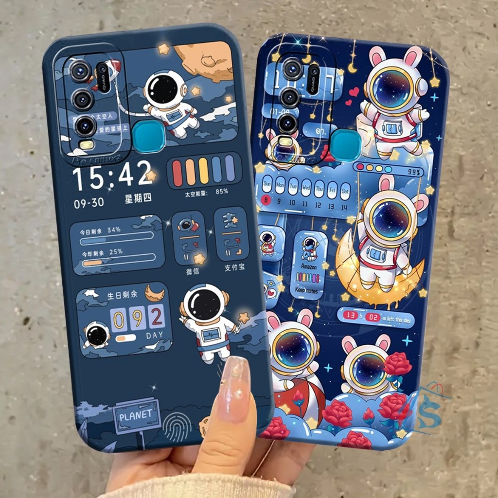 [SHARK CASE ] Softcase Vivo Y30 Y30i Y50 Y51 Y51A Y53S 2020 Motif Astronot NASA Kekinian Aesthetic -