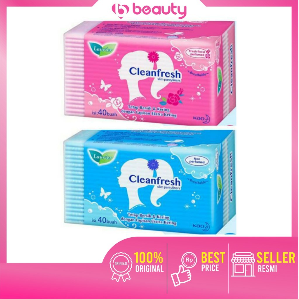 ❤ BEAUTY ❤ LAURIER Slim Pantyliner Cleanfresh Non / Fresh Floral Perfumed  / pentiliner