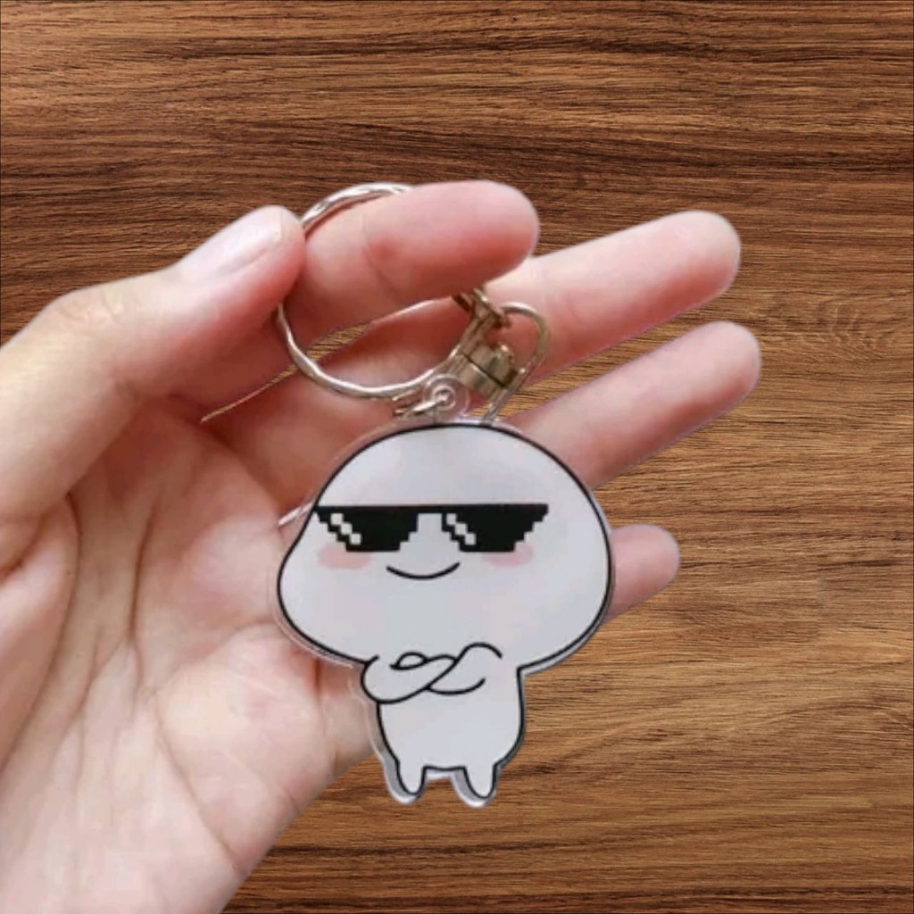 Akrilik Gantungan Kunci Quby Gemes Lucu | Gantungan Kunci Akrilik Karakter Pentol / Quby