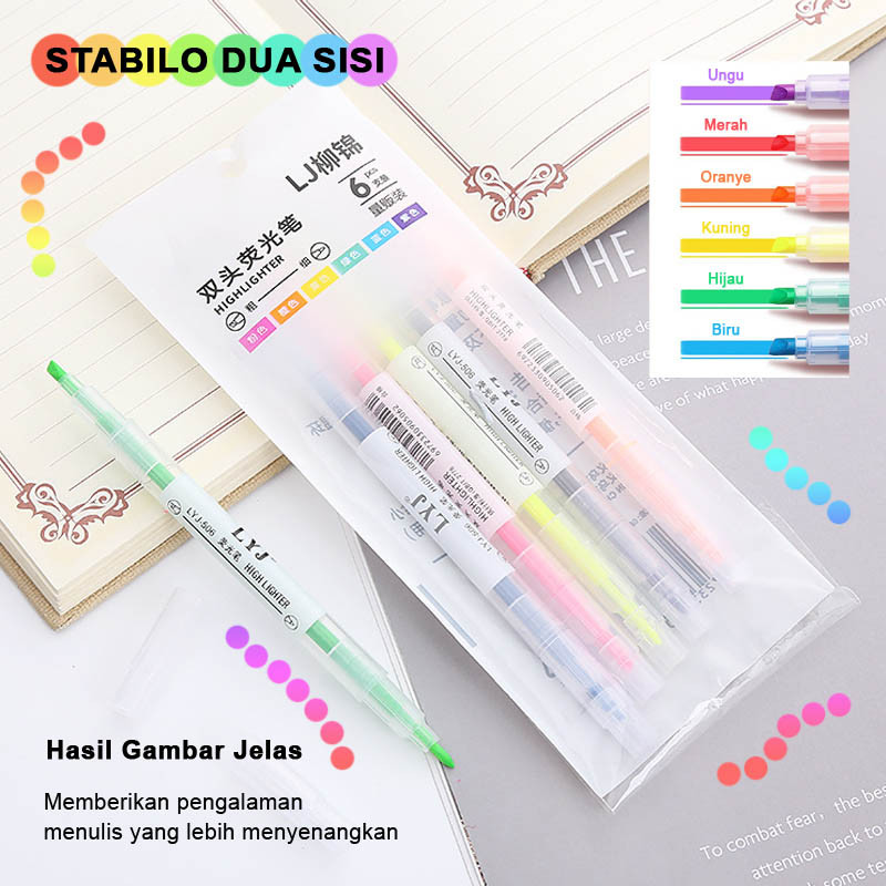 

STABILO WARNA WARNI 6 PCS /DUA SISI 3 PCS / STABILO LUCU