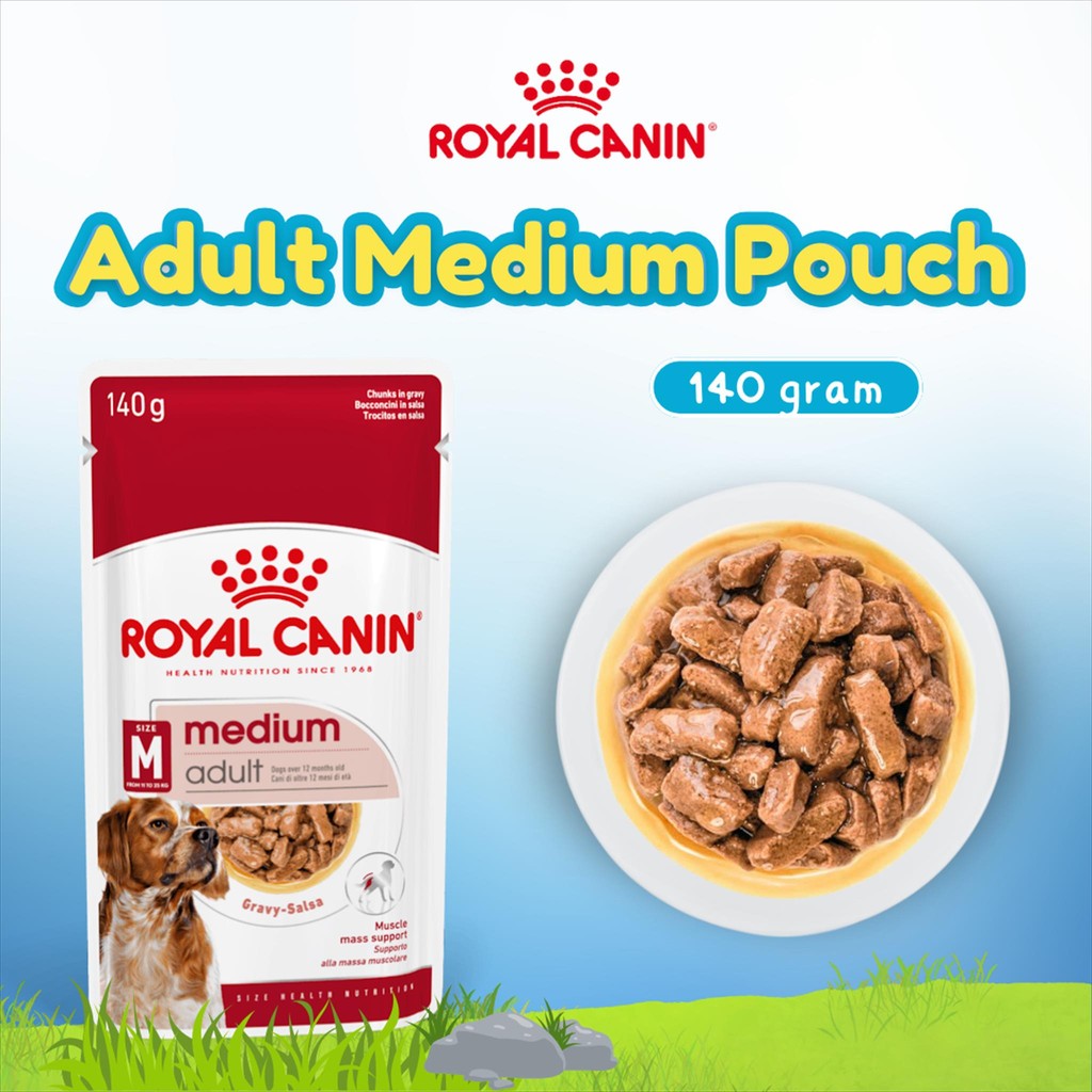 ROYAL CANIN WET MEDIUM ADULT 140GR - RC - DOG - POUCH - GROSIR MAKANAN ANJING MURAH -DOG FOOD