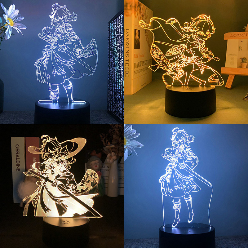 Genshin impact Kaedehara Kazuha 3d led lamp for bedroom manga night lights anime action figure Decor