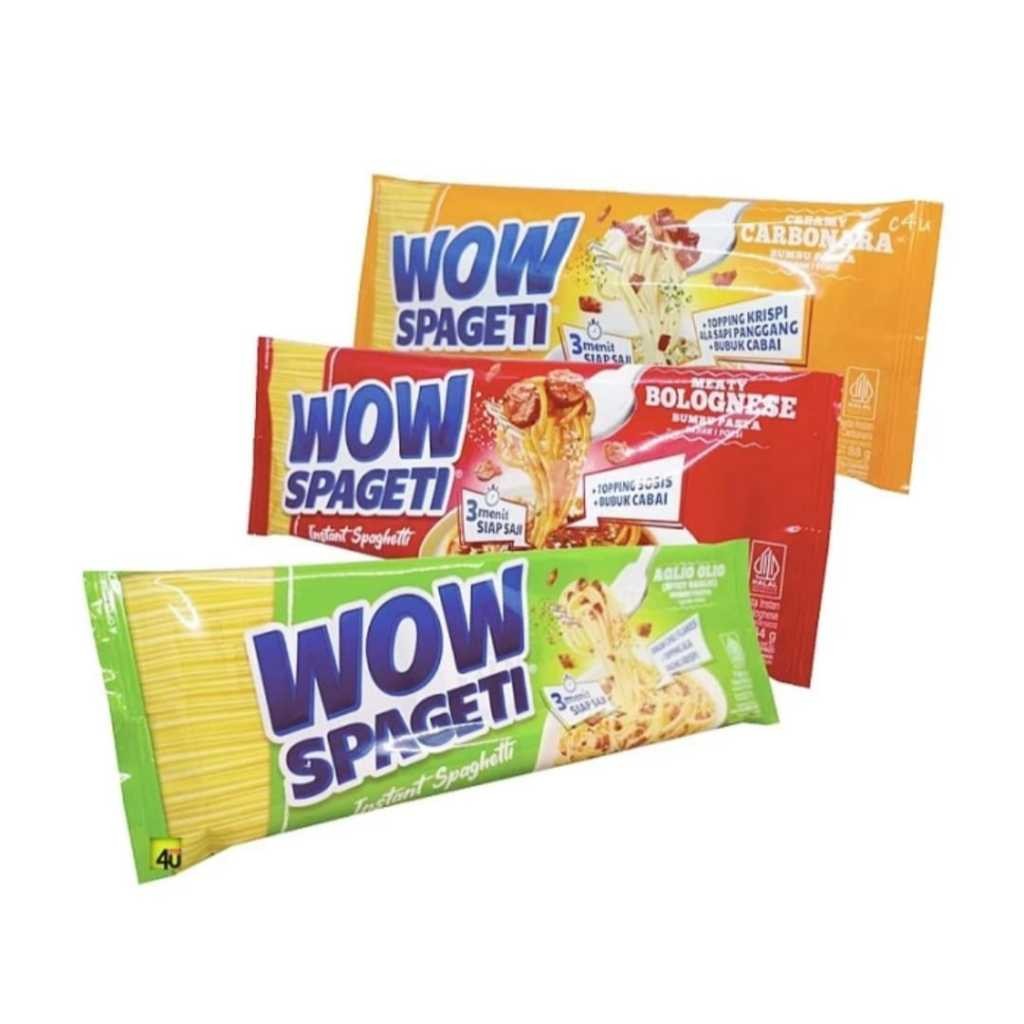 

WOW SPAGETI INSTAN MEATY BOLOGNAISE / CREAMY CARBONARA / AGLIO OLIO 88gr