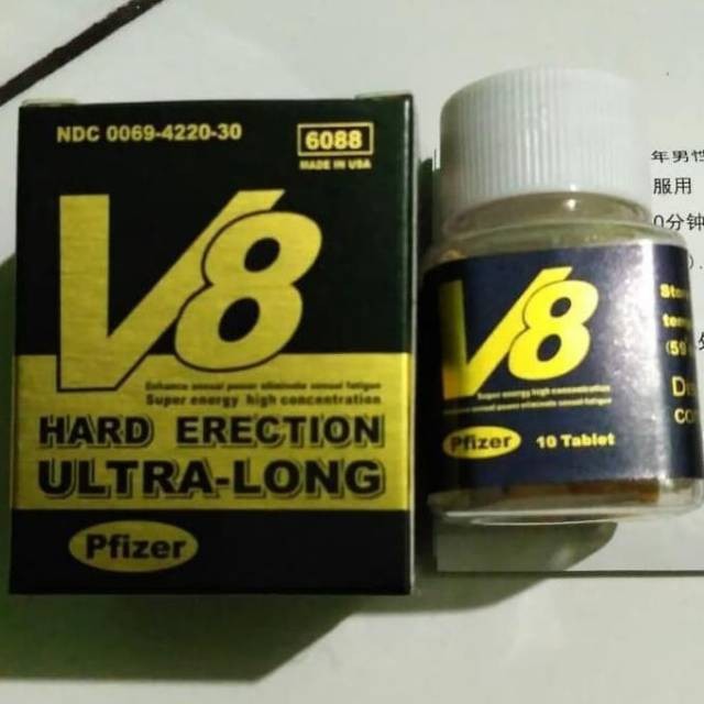 Obat pria V8 ultra long penambah stamina-kuat-tahan lama suplemen herbal vitalitas_akiyo