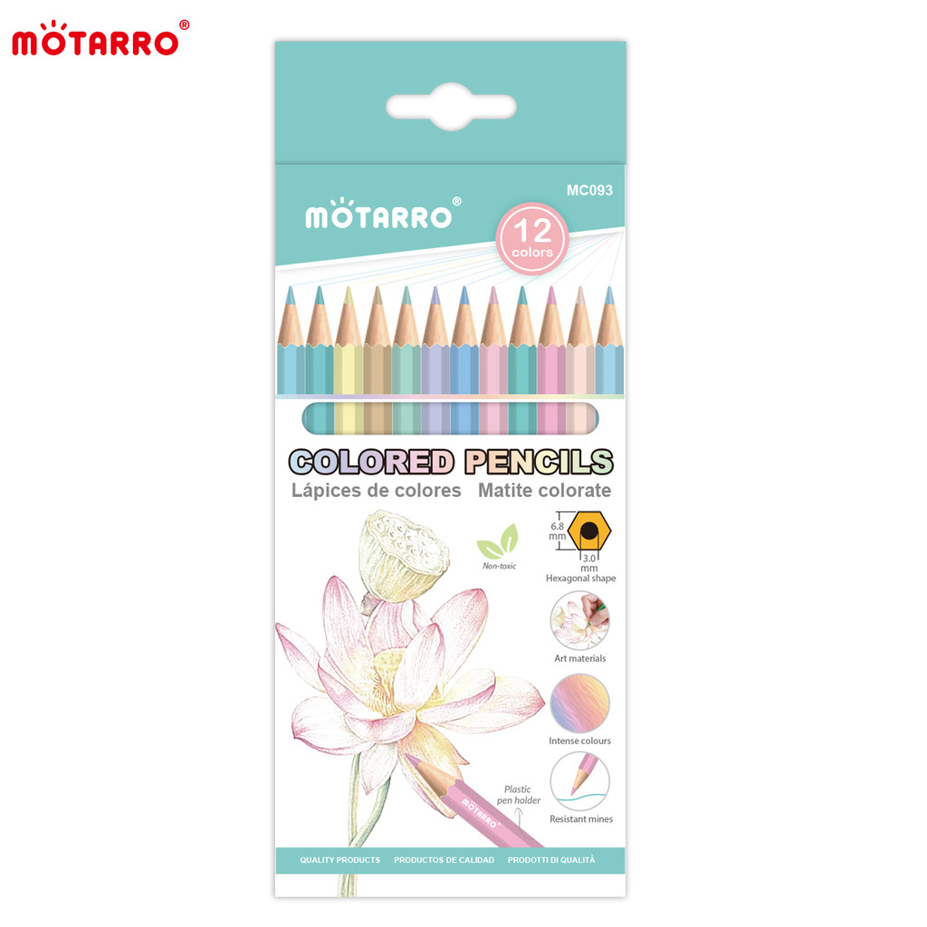 

MOTARRO 12Pcs Macaron Color Pencils Wooden Pencil Children's Drawing Pencil School Office Writing Stationery Supplies