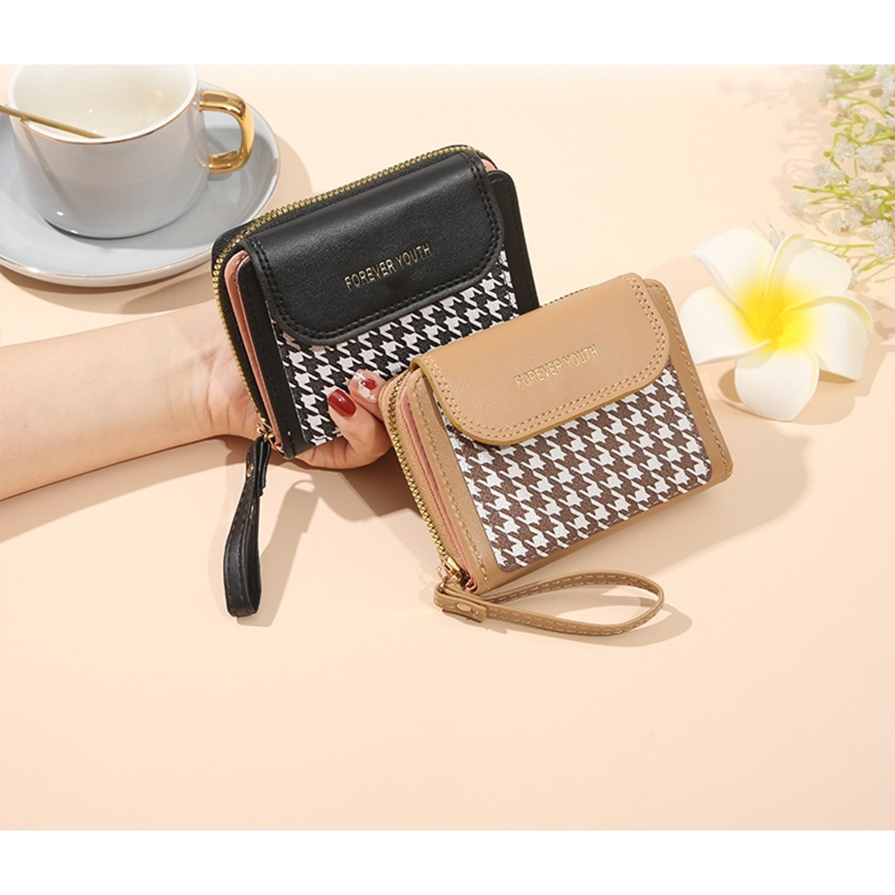 Dompet mini lipat wanita Soqee 881 dompet koin mini resleting dompet wanita kecil aesthetic korea ke